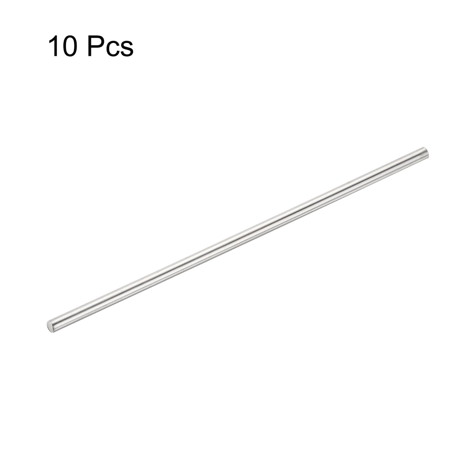 Asta Tonda in Acciaio Inossidabile 4 mm x 100 mm, Asta Solida in Metallo per Tornio Modellismo 10 Pezzi