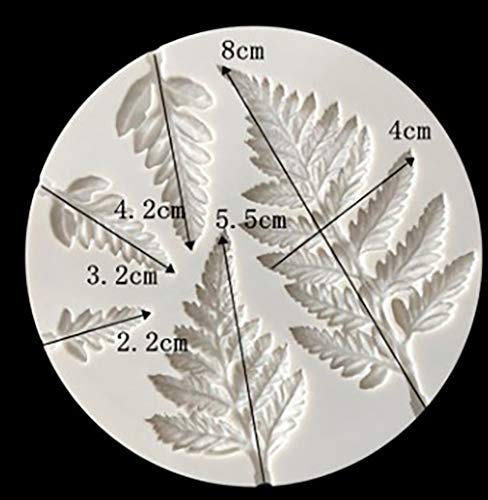 Hengke 2 Piece Leaf Fondant Silicone Mold, Fern Mold 3D Mini Maple Shaped Leaves Diy Cake Mold Cupcake Decoration, Gum Paste Fondant Mold Cake Border Cupcake Silicone Lace Mat Mold #TOP1