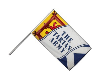 Drapeau Ecosse Tartan Army 60x90 cm sur hampe pour match et pub