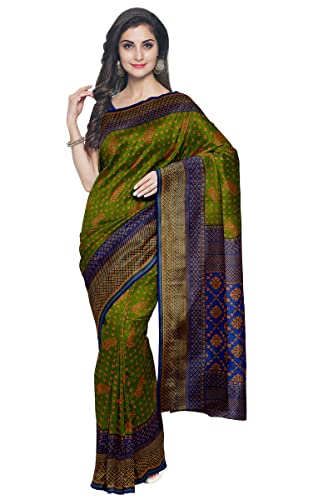 Image of Women's Cotton Sarees (D1435 Green)