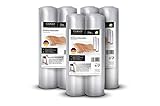 CASO Strukturrollen-Set Advanced, 6 Folienrollen 20x600 cm für alle Balken Vakuumierer & Folienschweißgeräte, BPA-frei, stark & reißfest, 105µm, stabile Schweißnaht, Sous Vide, Made in Germany