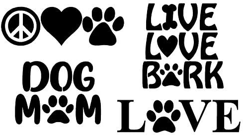 Paw Decals: Dog Paws, Love with a Paw, Paw Heartbeat, Paw Prints (Dog Mom Black)