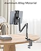 OMOTON Aluminum Tablet Stand for Desk, 360° Rotatable Tablet Holder for iPad, Adjustable Overhead Phone Mount, Phone Stand for Bed with Stable Arm Fits for all iPhone/iPad/Tablets up to 12", Black #2