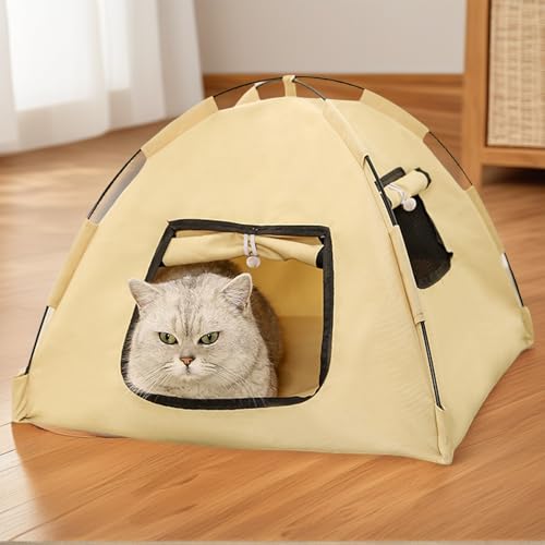 Refugio para gatos plegable con parasol eficiente para proteger a mascotas del sol 5