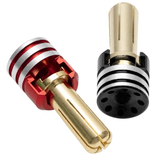 2Pcs Vgoohobby Heatsink Bullet Plug Grips w/ 4mm 5 mm Brass Bullet Plugs for 1/10 Scale Off-Road Truck Battery Connection (5mm) by Vgoohobby - Image 6