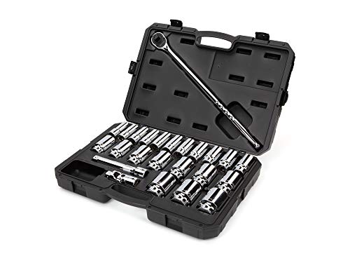 Image of TEKTON 3 /4 Inch Drive 6-Point Socket Ratchet Set, 24-Piece | SKT35106