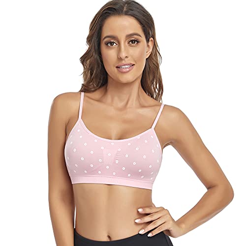 Image of Litthing Bralettes Padded for Women Cami Strap Bra Seamless Sportsbra Wireless Comfort Yoga Lightly T-Shirt Tank Tops