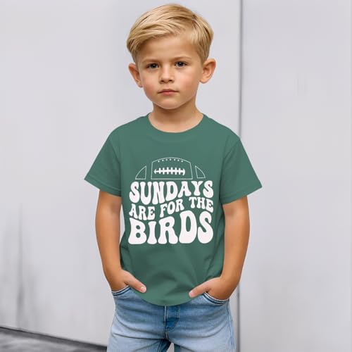 Ritatte Toddler Boy Girl Football Game Day Shirt Sundays are for The Birds T-Shirt Kids Funny Football Fans Gifts Tees Tops(Green,18-24Months(80)) — view 5