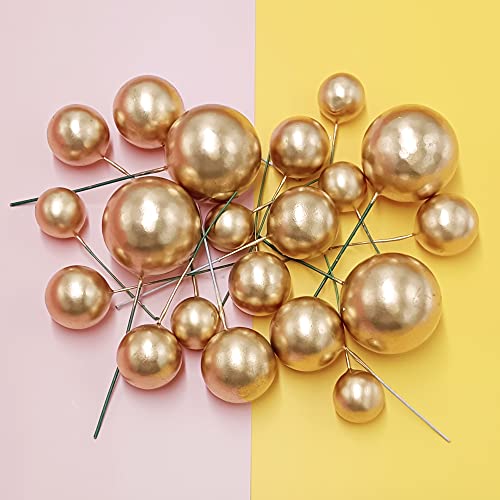 Balls Cake Topper Mini Balloons Cake Topper Pearl Balls Cake Pick Foam Ball Cupcake Topper Baking Decoration Supplies Toothpick Party Wedding Anniversary Birthday Baby Shower Cake Decoration #TOP2