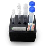 Polar Whale Personal Travel Test Tube Holder Rack Black Foam Lab Storage Organizer Compact Stand Tra