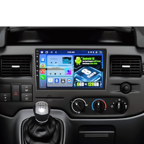 [Autoradio Android Doppio DIN con CarPlay Wireless e Android Auto] per Ford Transit 2009-2016/Ford Focus 2005-2008. Autoradio Android con CarPlay e Android Auto, cavo USB cablato o connessione wireless Bluetooth e Wi-Fi per CarPlay e Android Auto. L'autoradio riceverà rapidamente le applicazioni sul telefono supportate dal sistema attuale, come messaggi, musica, mappe, e implementerà il controllo vocale come Siri o Assistente Vocale per utilizzare le app o controllare l'autoradio.