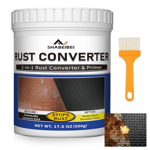 Rust Converter & Metal Primer -Removes Rust, Encapsulates & Protects, Works as Undercoating and Paint, Long-Lasting inhibitor for Cars, Trucks, Metal Surfaces(17.6 oz)