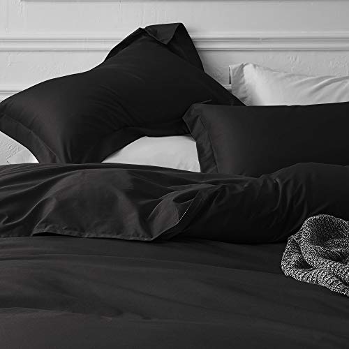 Bedsum 100% Brushed Microfiber Standard Pillow Shams Set Of 2, Super Soft And Cozy, Wrinkle, Fade, Stain Resistant 20X26 Oxford Pillowcases, 20X26 Inches, Black #TOP6