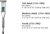 Vista 8 de Hugo Mobility Adjustable Crutches for Walking, Tall Adult Walking Crutches, Comfortable Lightweight Crutches with Underarm Pad and Hand Grip