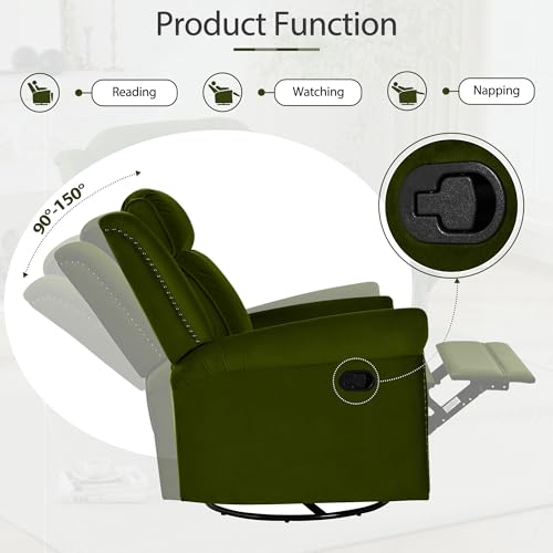 Sillón Plegable Verde de Terciopelo miniatura 6