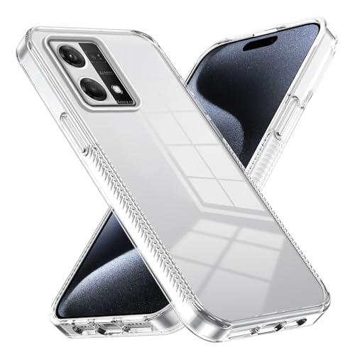�N���X�^���N���A Oppo Reno 7 4G �P�[�X�A�n�[�h�A�N���� PC�A�����^�ی�o�b�N�J�o�[�A���h�~�Ռ��z���J�o�[ Oppo Reno 7 4G �ƌ݊�������(White)