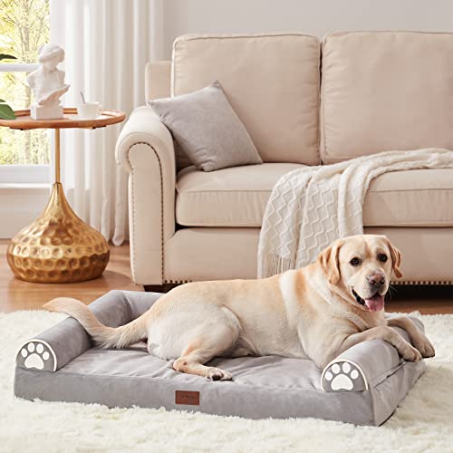 Xzomey Orthopedic Dog Beds For Large & Extra Large Dogs, Waterproof Dog Bed With Washable Cover, Dog Couch Bed With Egg Crate Foam, Waterproof Lining & Non-Slip Bottom-(42X30X7) Inch #TOP4