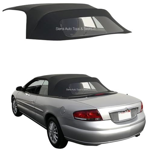Sierra Auto Tops Replacement Convertible Soft Top with Plastic WIndow, fits Chrysler Sebring models 1996-2006, Premium Grade - Sailcloth Vinyl, Black