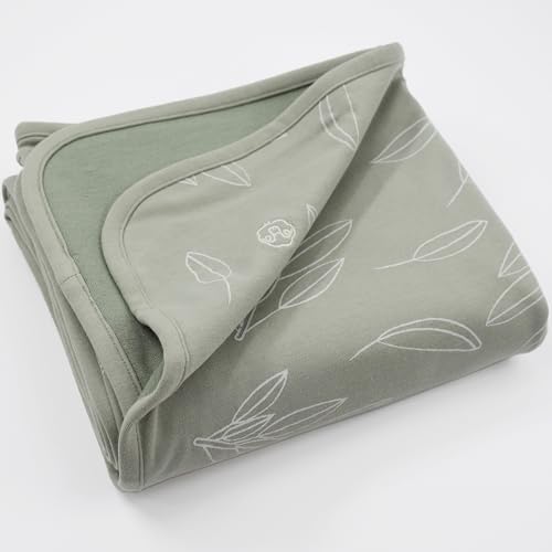 Image of Woolino Toddler Blanket - Merino Wool and Organic Cotton Baby Blanket for Girls and Boys - 4 Season - 52.5 inch x 40 inch - Sage