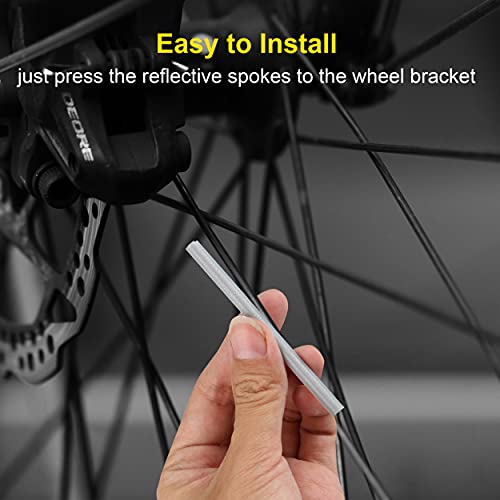 72 Pcs Bicycle Spoke Reflectors,Bike Reflectors For Night Riding 360°Visibility,Warning Spoke Lights Covers Are Made Of Waterproof And Reflective Materials, Bike Tire Lights Easy To Assemble #TOP6