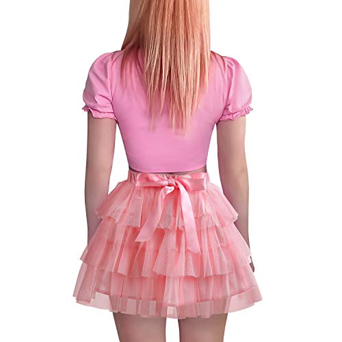 Littleforbig Women's Mesh Tulle Puffy Petticoat Tutu Ballet Bubble Short Ballerina Skirt2