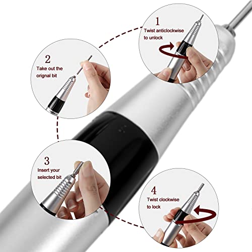 Ownsig Electric Nail Drill Machine, 35000 Rpm Professional Nail Efile, Nail Filer For Acrylic Nails, Toenail Grinder Nail Polisher With Foot Pedal & 6 Drill Bits, For Nail Salon Home Use, White #TOP2