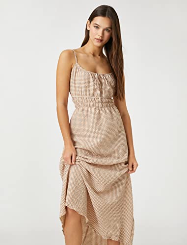 Vestito Donna Koton Maxi Dress Check - Spaghetti Strappati, Cotone E Poliestere, Taglia 34 - Foto 8