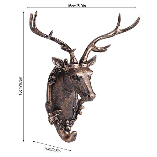 Atyhao Wall Hanging Hook, Resin Animal Shape Bathroom Towel Hanging Hook Coat Hat Keys Hanger Coat Hanger for Wall(Antique Gold) - Image 2