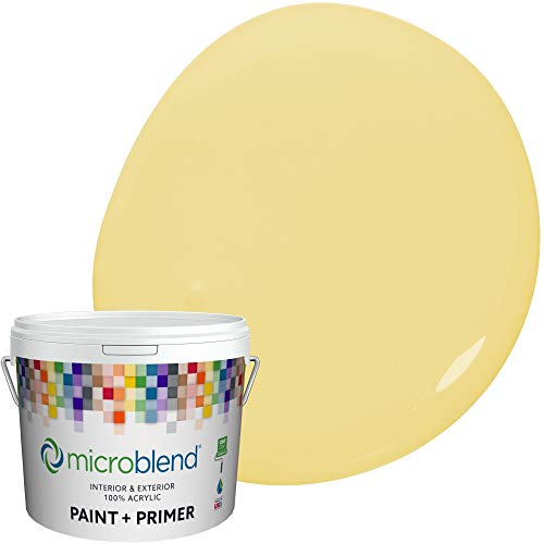Microblend Exterior Paint and Primer - Yellow/Sunswept, Eggshell Sheen, 5 Gallon, Premium Quality, UV and Rust Blockers, Washable, High Hide, Microblend Yellows Family