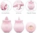 Tongue Vibrant Licker Rose Shape Rechargeable Adult Toys for Women-Pink,Powerful Tongue Suck & Lick 10 Mode Nipple Sucker G Sucking Toy for Women Couples