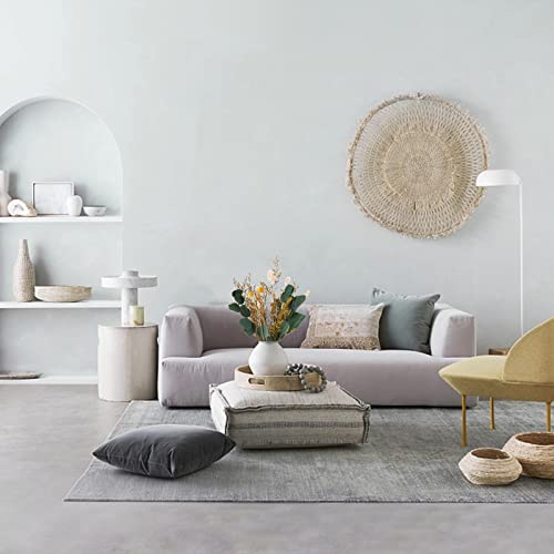 Conjunto de 85 peças, decoração natural de grama de pampas seca de 43 cm com hastes de eucalipto sec