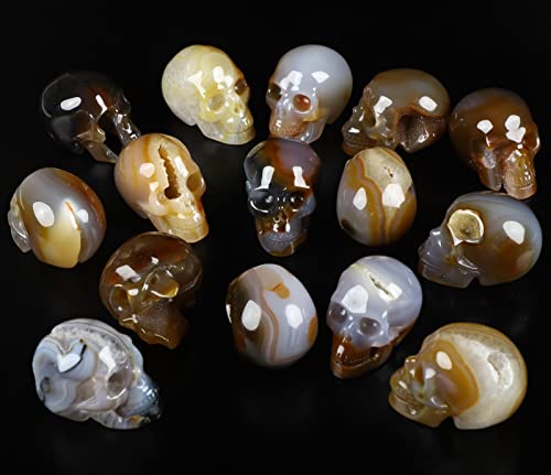 Calavera de Cristal Ágata Geoda 2.0 pulg miniatura 5