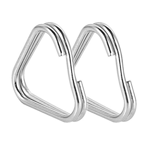 Fotga 2pcs Stainless Steel Triangle Keychain Ring Split Rings for DSLR Camera Straps