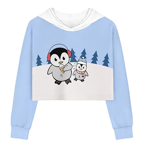 Dreaweet Girls Long Sleeve Crop Top Hoddie Cropped Sweatershirts Soft Athletic Tops Yoga Clothing for 5-14 Years Old4