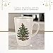 Spode Christmas Tree Latte Mug - 22 Oz Holiday Coffee Cup for Tea, Hot Cocoa, & More - Classic Green Banded Christmas Tree Design - Dishwasher & Microwave Safe Fine Stoneware Mug