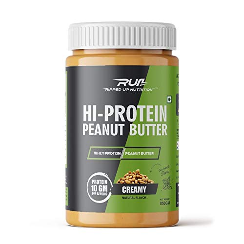 Ripped Up Nutrition Hi- Protein Peanut butter 850Grams, All Natural Peanut Butter, Whey Protein Concentrate, Roasted Peanuts, 10gm Protein & 5.75 Carbs Per Servings (Creamy) (B07R9KVKSL) Amazon Price History, Amazon Price Tracker