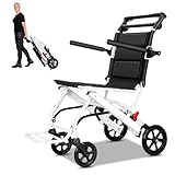 【ROUES EN PU SILENCIEUSES & DURABLES】 Équipé de roues avant pivotantes à 360° (6 pouces) et de grandes roues arrière (8 pouces) en polyuréthane robuste. Ce design offre une conduite fluide, silencieuse et résistante à l'usure, adaptée aussi bien aux sols intérieurs (carrelage, parquet) qu'aux extérieurs (trottoirs, parcs)