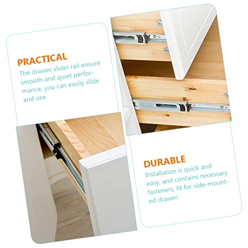 VILLCASE 6 Conjuntos De Móveis Gaveta De Montagem Em Polegadas Para Trilhos Armário De Guia Puxadore