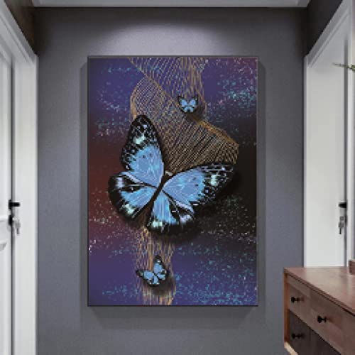 Affiche et Impression Noir Toile Papillon pour une décoration de salon chic
