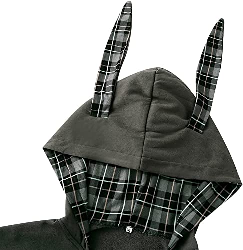 Men Sexy One Piece Jumpsuit Butt Flap Hooded Onesie Pajamas Long Sleeve Button Down Novelty Romper Jumpsuit (Dark Grey,M,Medium) #TOP2