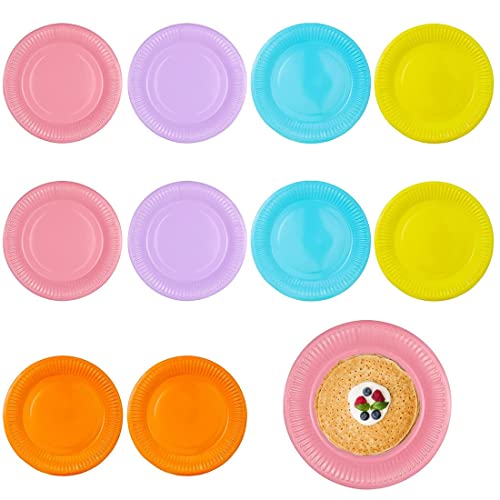 Platos de Papel Fiesta, 10 Piezas Platos de Papel Fiesta Platos de Papel Ecológicos Platos Desechables Platos de Papel Colores, para Fiestas,Reuniones,Camping,Picnic Cover