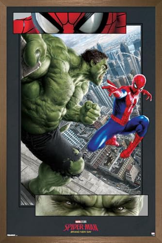 Marvel Spider-Man: Brand New Day (2026) - Eye Battle Wall Poster, 34L" x 22.4W", Bronze Framed Version