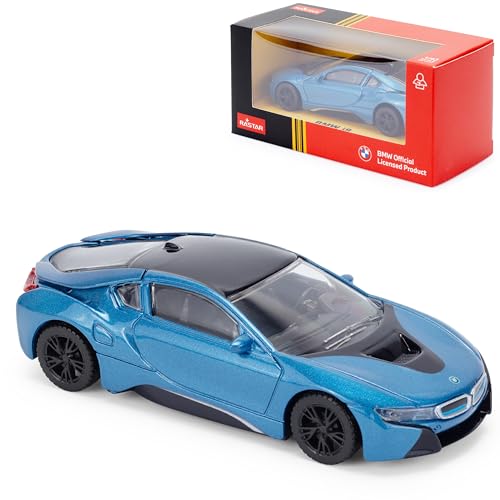 BMW i8 scala 1:43 modellino auto pressofuso - blu | dettagliato Collectors Edition Diecast | Prodotto con licenza ufficiale