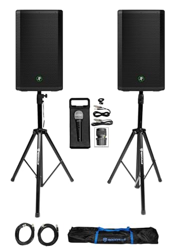 �I�[�f�B�I�Z�[�r���O�o���h��:(2) Mackie Thrash212 12 1300W �A�N�e�B�uDJ PA�X�s�[�J�[�o���h�� ���b�N�r�������\�O�r�X�s�[�J�[/���C�g�X�^���h+(2) XLR�P�[�u�� + Rockville RMC-XLR DJ�}�C�N(