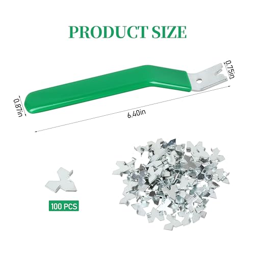 Glazier Point Driver with 100 Push Points for Glass Mounting Tool, Glazier Push Point Driver Tool for Glass Photo Frame Cross Stitching - Thumbnail 2