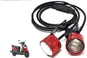 Red Colour 6 Led Strobe Light for Bike | Warning Emergency Police Light | Motorcycle Strobe Light | Compatible with Yamaha Ray Z