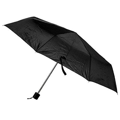 Black Umbrella 42 inches Rain Snow Sun Travel Mini Folding Compact Men Women