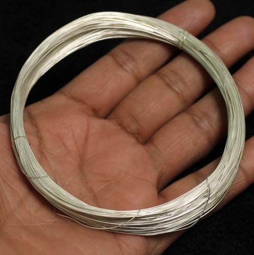 Image of Beadsnfashion 25 Meter Brass Craft Wire DIY Silver Color Wire for Jewellery Making, Beading, Flower Making, Hobby Crafts and School Project (Gold, 24 Gauge (0.51mm))