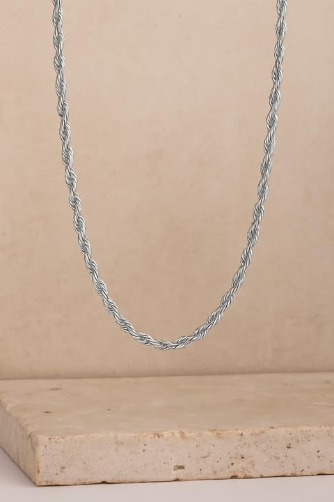 Twisted Rope Chain Necklace for Men and Women, 2mm/3mm Stainless Steel Chain, Available in 18–24 Inches, Stylish Everyday - Image 7