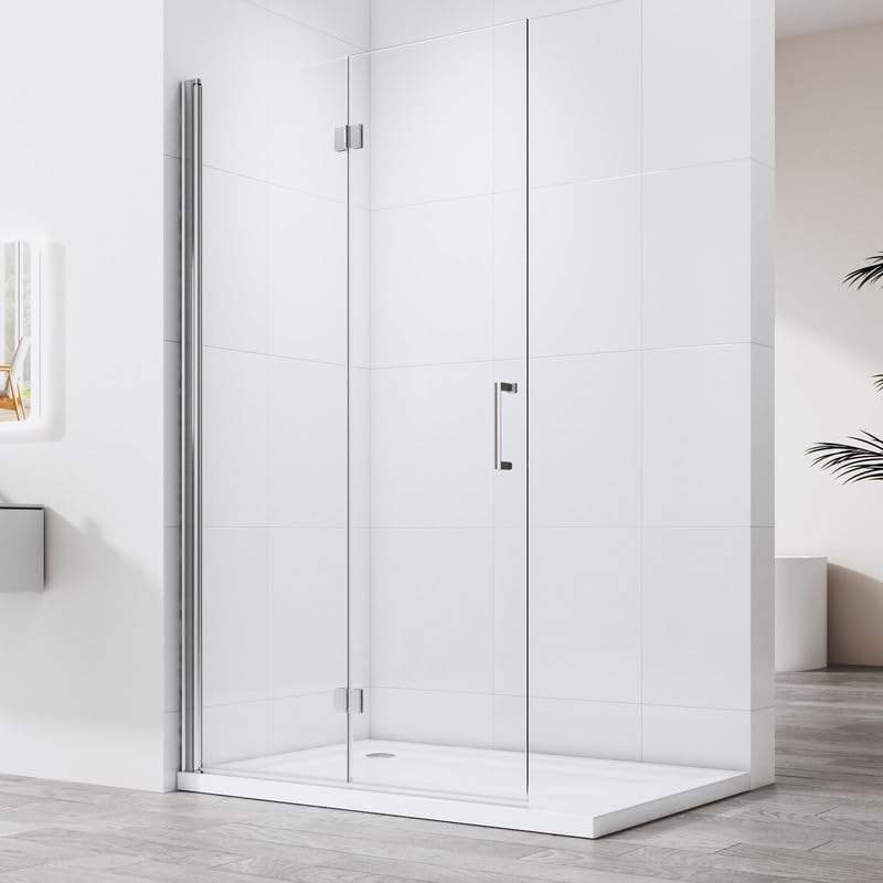 Walk in Dusche Walk in Duschwand 120x195cm Faltbar Duschabtrennung Duschkabine Faltwand Drehfalttür Faltdusche Glaswand Duschfaltwand 6mm NANO Sicherheitsglas Glas Dusche Duschwand